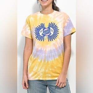 Santa Cruz Split Sun Yellow Purple Tie Dye T-Shirt